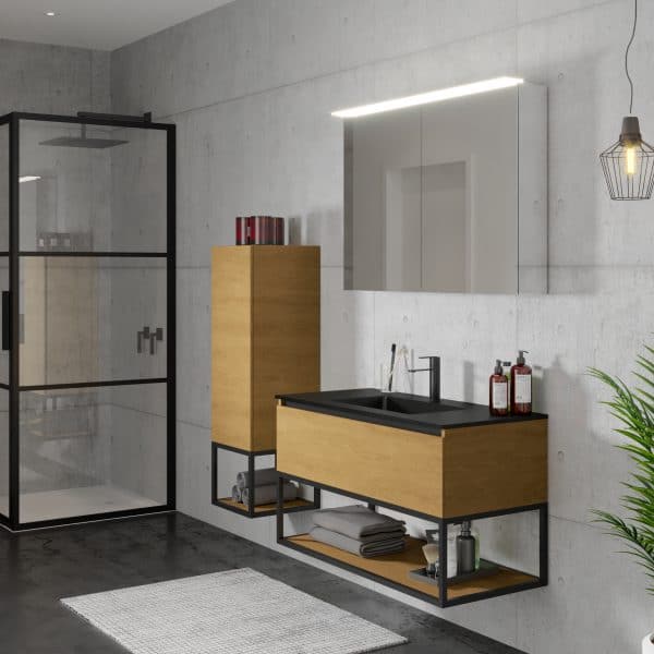 Paroi de douche à configuration angulaire