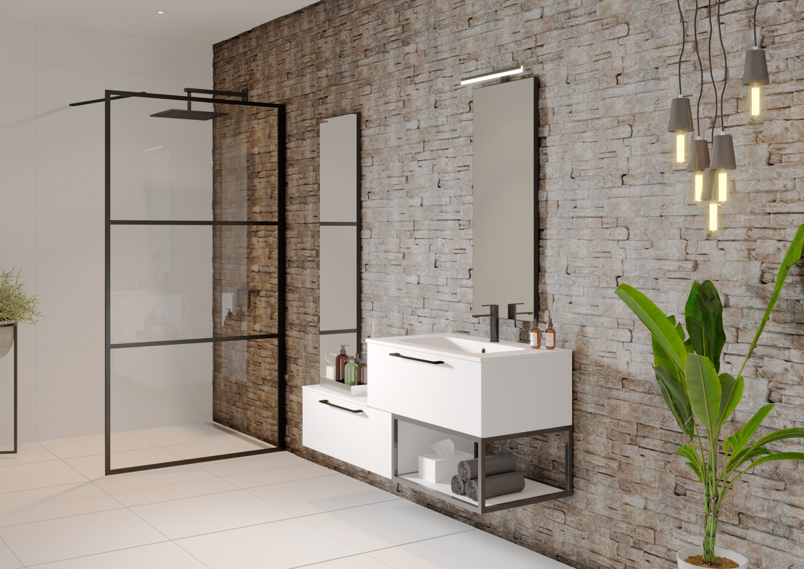 Paroi de douche à l'italienne